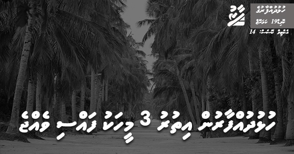 ހުޅުދުއްފާރުން އިތުރު 3 މީހަކު ފައްސިވެއްޖެ