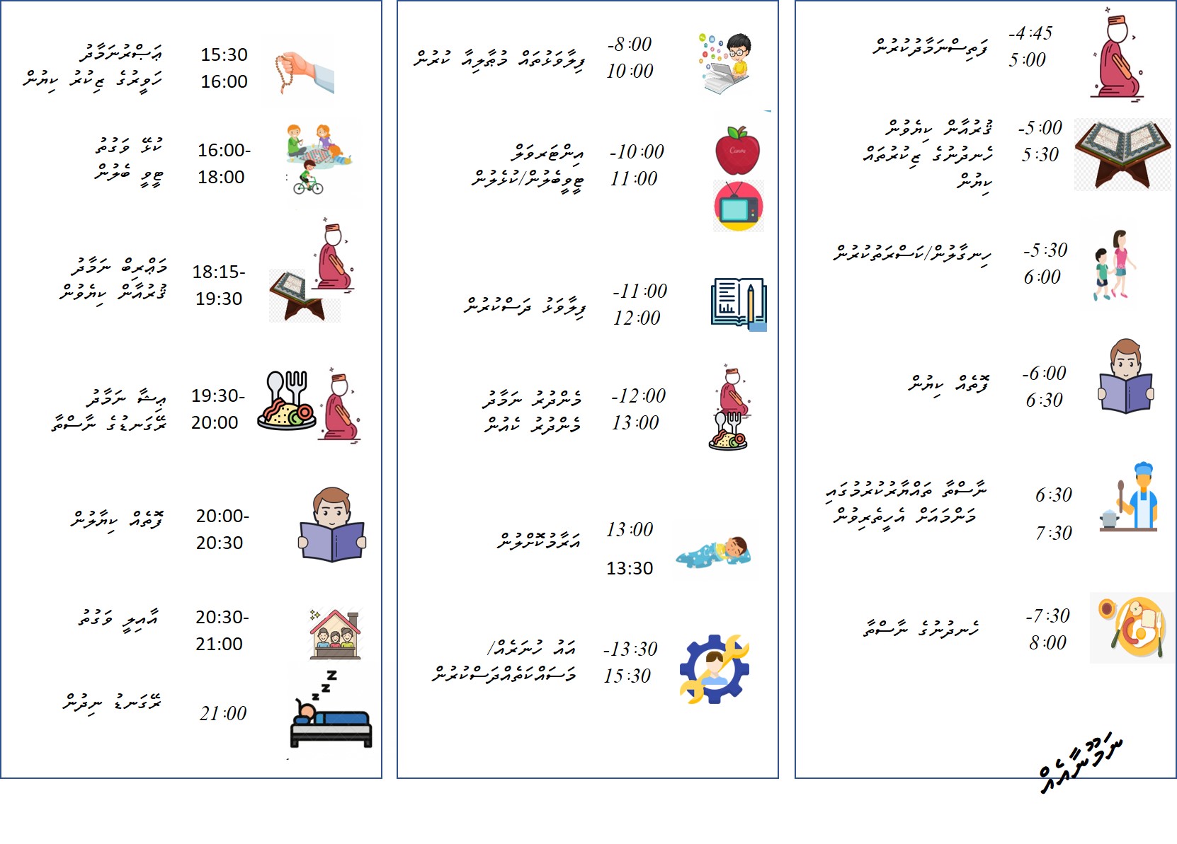 ފުރަބަންދުގެ ތެރޭގައި ދުވަސް ހެޔޮގޮތުގައި ބޭނުންކުރުމަށް ދަރިންނަށް ދަސްކޮށްދީ އާދަކުރުވުން
